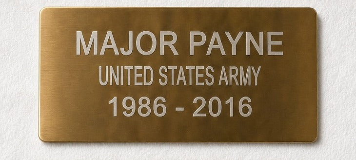 Sample engraving in Military / Clean style