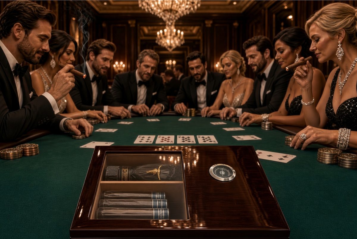 Steel Imperial Coins at a poker table